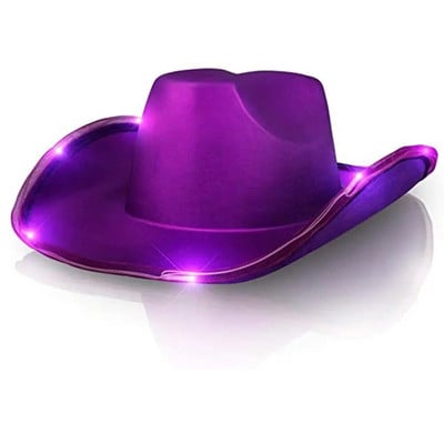 Șepci de cowboy cu LED strălucitoare pentru femei, bărbați, Crăciun, Halloween, costum de carnaval, petrecere, rochie de joacă, recuzită, pălării de cowgirl cu paiete de vest