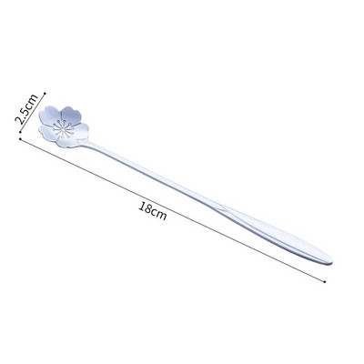 1 db rozsdamentes acél kanál Cherry Rose Gold Ezüst gombóc kávéskanál karácsonyi ajándékok konyhai kiegészítők étkészlet dekoráció