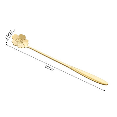 1 db rozsdamentes acél kanál Cherry Rose Gold Ezüst gombóc kávéskanál karácsonyi ajándékok konyhai kiegészítők étkészlet dekoráció