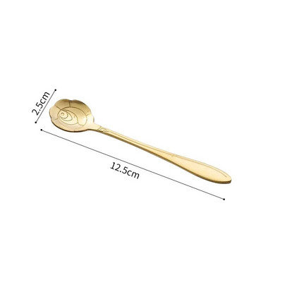 1 db rozsdamentes acél kanál Cherry Rose Gold Ezüst gombóc kávéskanál karácsonyi ajándékok konyhai kiegészítők étkészlet dekoráció