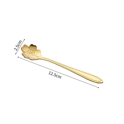 1 db rozsdamentes acél kanál Cherry Rose Gold Ezüst gombóc kávéskanál karácsonyi ajándékok konyhai kiegészítők étkészlet dekoráció