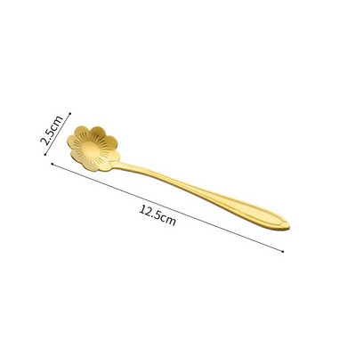 1 db rozsdamentes acél kanál Cherry Rose Gold Ezüst gombóc kávéskanál karácsonyi ajándékok konyhai kiegészítők étkészlet dekoráció