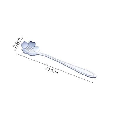 1 db rozsdamentes acél kanál Cherry Rose Gold Ezüst gombóc kávéskanál karácsonyi ajándékok konyhai kiegészítők étkészlet dekoráció