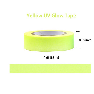 1 vnt UV fluorescencinės juostos lipdukai Blacklight Reaktyvus švytėjimas tamsoje Neoninė audinio juosta Įspėjimas „pasidaryk pats“ namų vakarėlio dekoravimas