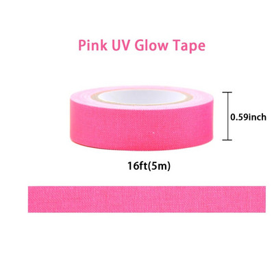 1 vnt UV fluorescencinės juostos lipdukai Blacklight Reaktyvus švytėjimas tamsoje Neoninė audinio juosta Įspėjimas „pasidaryk pats“ namų vakarėlio dekoravimas