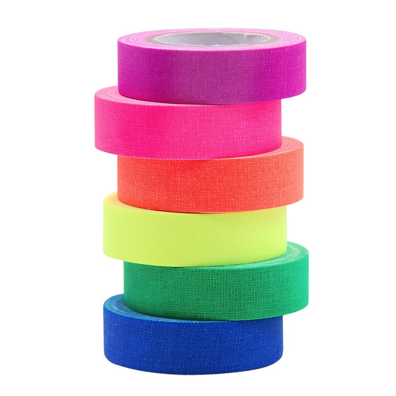 1 vnt UV fluorescencinės juostos lipdukai Blacklight Reaktyvus švytėjimas tamsoje Neoninė audinio juosta Įspėjimas „pasidaryk pats“ namų vakarėlio dekoravimas