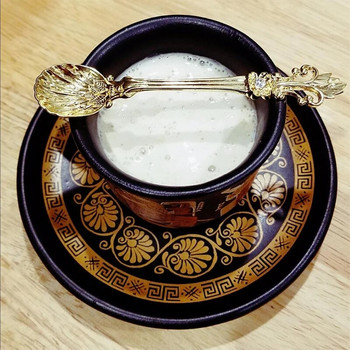 Iris Retro Coffee Poon Ice Cream Επιδόρπιο Κουτάλι Αραβικού στυλ Τσάι από κράμα ψευδάργυρου καφέ Κουτάλι ανάμειξης Κουζίνα Gadgets Επιτραπέζια σκεύη κουτάλι