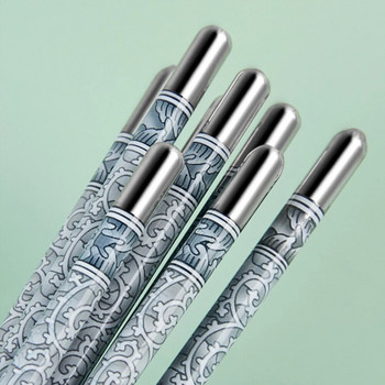 Домакински комплект пръчици от неръждаема стомана Пръчици за многократна употреба за възрастни Неплъзгащи се пръчици Посуда Кухненски инструменти