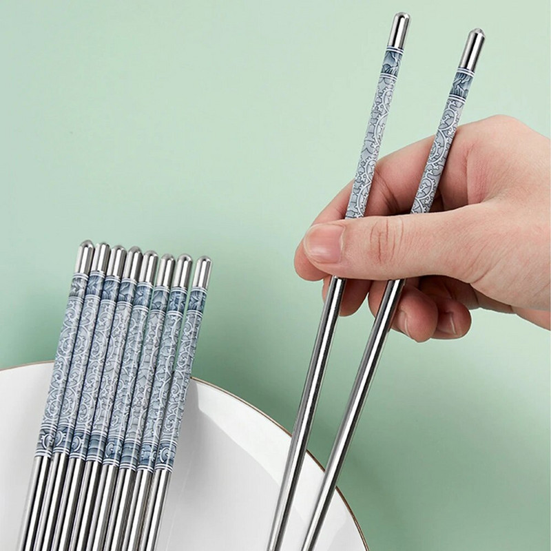 Kućni set štapića od nehrđajućeg čelika Štapići za višekratnu upotrebu za odrasle Neklizajući štapići Posuđe Kuhinjski alati