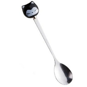 Mieli animaciniai gyvūnai Kavos šaukštelis Vaisių šakutė Katė Panda Triušis Maišymo šaukštas Šaukštai Pieno kaušelis Vaikų sriubos indai