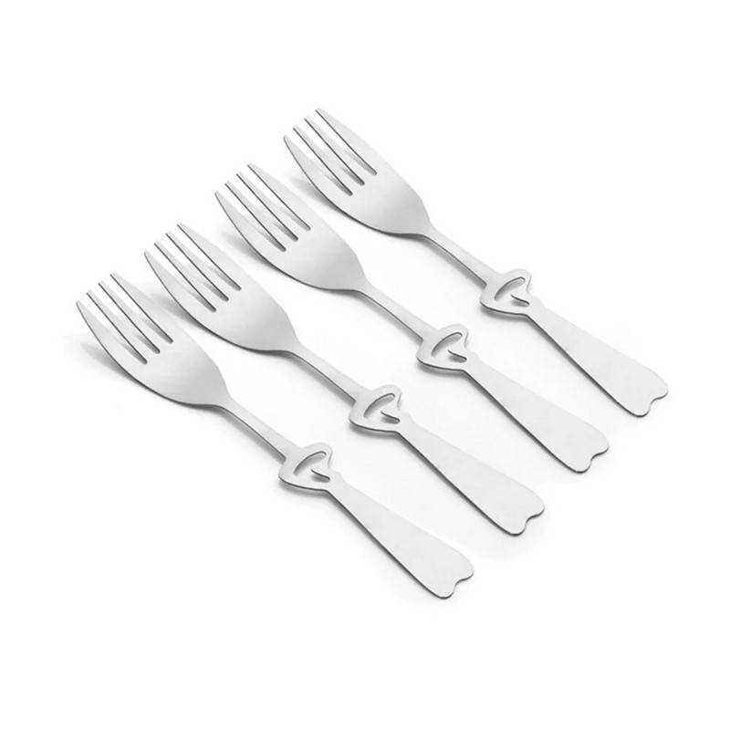 Лъжица за кафе от неръждаема стомана, вилица, сладка любовна форма, чаена лъжичка, лъжица за десерт, лека закуска, лъжици за сладолед, кухненски прибори и инструменти