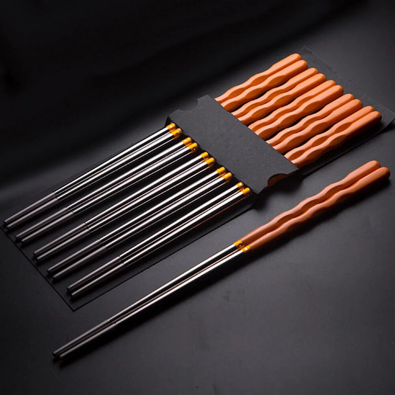 Stilingas nerūdijančio plieno neslystantis viešbutis restoranas Pagrindinis lazdelės stalo įrankiai Dovana палочки для еды японские