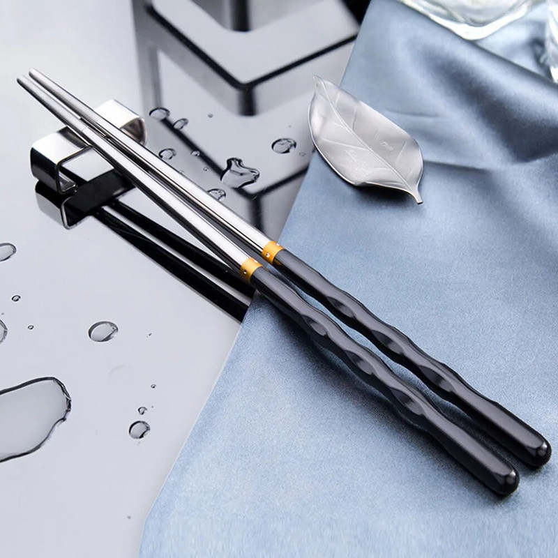 Stilingas nerūdijančio plieno neslystantis viešbutis restoranas Pagrindinis lazdelės stalo įrankiai Dovana палочки для еды японские