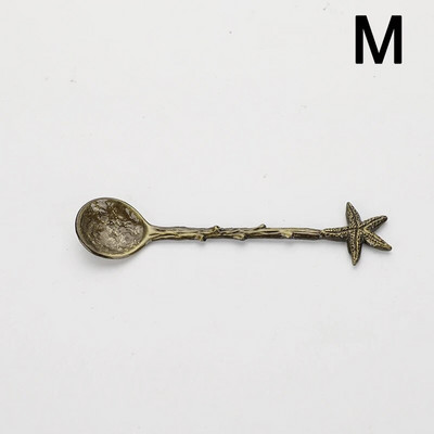 Винтидж десертна лъжица Водно конче Клони Форма на листа Мини сладолед Желе Кафе Лъжица за смесване на мляко Изискана лъжица за кухня