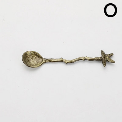 Винтидж десертна лъжица Водно конче Клони Форма на листа Мини сладолед Желе Кафе Лъжица за смесване на мляко Изискана лъжица за кухня