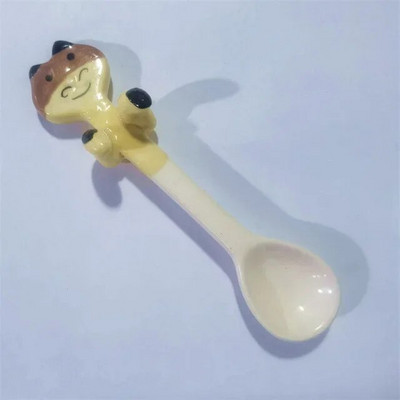 1 vnt. virtuvės įrankio naujovė Dovanų keraminis animacinis filmas Mielas katės gyvūno šaukštas Kabantis desertinis šaukštas Unikalūs ledų stalo įrankiai Nauji