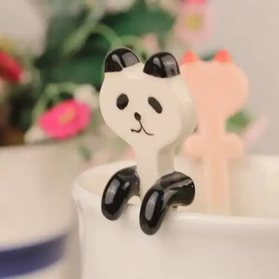 1 vnt. virtuvės įrankio naujovė Dovanų keraminis animacinis filmas Mielas katės gyvūno šaukštas Kabantis desertinis šaukštas Unikalūs ledų stalo įrankiai Nauji