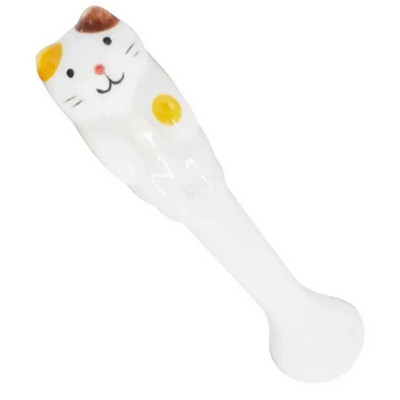 1 vnt. virtuvės įrankio naujovė Dovanų keraminis animacinis filmas Mielas katės gyvūno šaukštas Kabantis desertinis šaukštas Unikalūs ledų stalo įrankiai Nauji