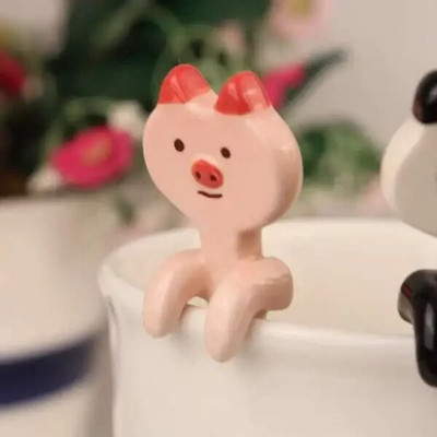 1 vnt. virtuvės įrankio naujovė Dovanų keraminis animacinis filmas Mielas katės gyvūno šaukštas Kabantis desertinis šaukštas Unikalūs ledų stalo įrankiai Nauji