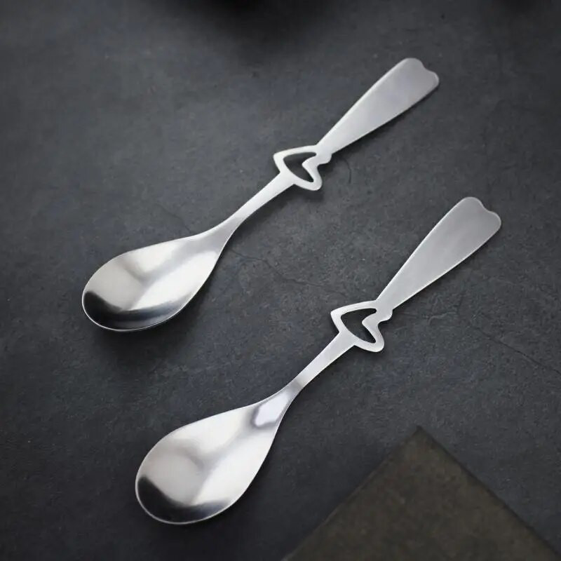 Širdies formos kavos šaukštas Arbūzas Desertas Cukraus Maišymas Šaukštai Šaukšteliai Indai Nerūdijančio plieno šakutės Virtuvės priedai