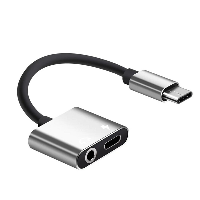 Adapter za punjenje slušalica 2 u 1 tip-C do 3,5 mm utičnice glava Aux audio USB C kabel