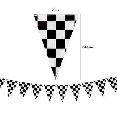 Crno-bijeli trkaći automobil Tematski pribor za zabave Jednokratni set posuđa Papirnati tanjuri Šalice Dječaci Rođendanski ukrasi za bebe