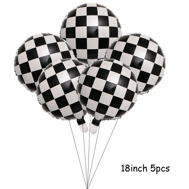 Crno-bijeli trkaći automobil Tematski pribor za zabave Jednokratni set posuđa Papirnati tanjuri Šalice Dječaci Rođendanski ukrasi za bebe