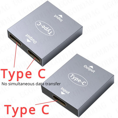 USB C ženski na dvostruki ženski razdjelnik, pretvarač, adapter tipa C spojnice, produžni produžni konektor za USB C uređaj