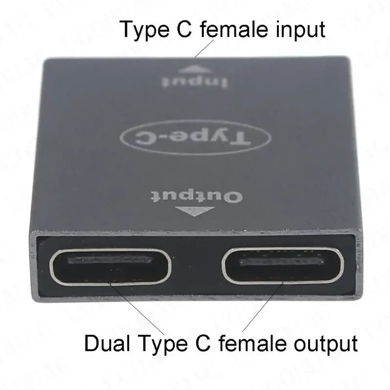 USB C ženski na dvostruki ženski razdjelnik, pretvarač, adapter tipa C spojnice, produžni produžni konektor za USB C uređaj