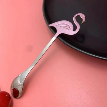 Фламинго Лъжица за кафе от неръждаема стомана Желе за торта Десерт Лъжица за сладолед Чаена супа Лъжица за разбъркване Домашен сервиз Кухненски джаджи