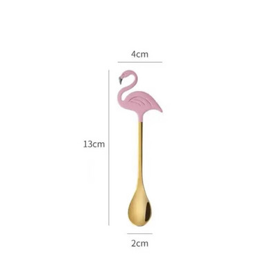 Фламинго Лъжица за кафе от неръждаема стомана Желе за торта Десерт Лъжица за сладолед Чаена супа Лъжица за разбъркване Домашен сервиз Кухненски джаджи