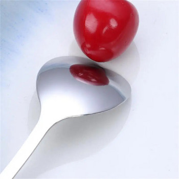 Десертна лъжица за захар от неръждаема стомана във формата на сърце, сребърна креативна преносима универсална кухненска посуда и джаджи