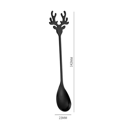 Χριστουγεννιάτικα κουτάλια από ανοξείδωτο ατσάλι 2021 Πρωτοχρονιάτικο κουτάλι καφέ Santa Elk Σχέδιο ανακατεύοντας κουταλάκι του γλυκού Διακοσμήσεις Χριστουγεννιάτικων πάρτι Noel Δώρο