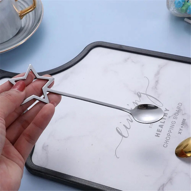Nova žličica za desert Posuda za kavu Žlica za led Mješalica za čaj Mlijeko Žličica za kavu Zvijezda od nehrđajućeg čelika