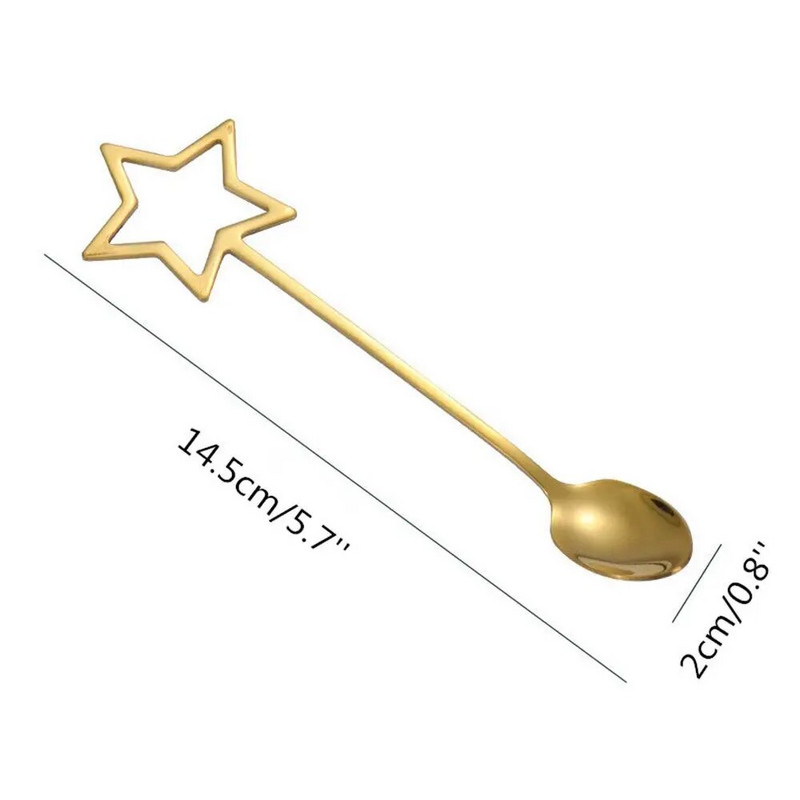 Nova žličica za desert Posuda za kavu Žlica za led Mješalica za čaj Mlijeko Žličica za kavu Zvijezda od nehrđajućeg čelika