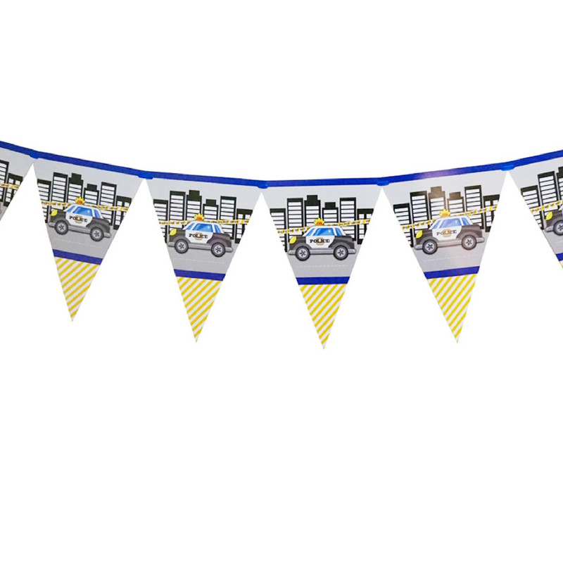 Kis zsaru autós parti kellékek Rendőrfiú születésnapi parti díszek autós lufi papír szalmapapír tálca gyermekbuli ajándék