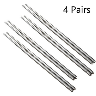 2–5 poros kiniškų metalinių lazdelių, skirtų buitiniams aukštai temperatūrai, sterilizuojamiems neslidiems nerūdijančio plieno valgomųjų lazdelių virtuvės priedai