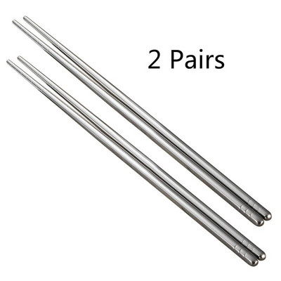 2–5 poros kiniškų metalinių lazdelių, skirtų buitiniams aukštai temperatūrai, sterilizuojamiems neslidiems nerūdijančio plieno valgomųjų lazdelių virtuvės priedai