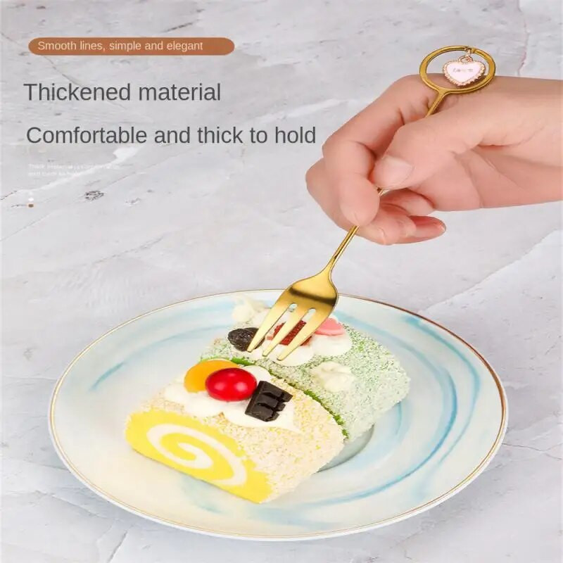 Nerūdijančio plieno kavos šaukštas Penkiakampis žvaigždės pakabukas maišymo šaukštas ilga rankena maišymo šaukštas vaisių šakutė virtuvės stalo reikmenys