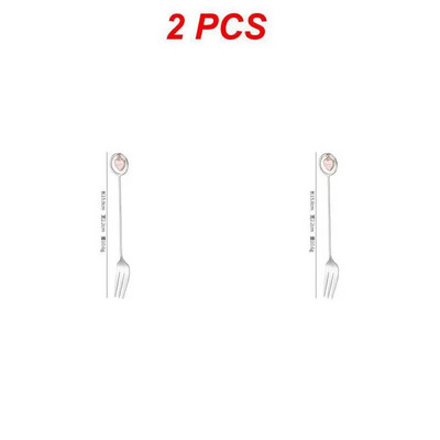 2 vnt nerūdijančio plieno kavos šaukštas Penkiakampis pakabukas maišymo šaukštas ilga rankena Maišymo šaukštas vaisių šakutė virtuvės indai