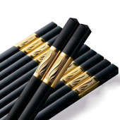 5 poros 24 cm daugkartinio naudojimo lazdelės Sušio lazdelės Neslystančios lazdelės Korėjietiškas japonų maistas Kiniškas medinių lazdelių rinkinys