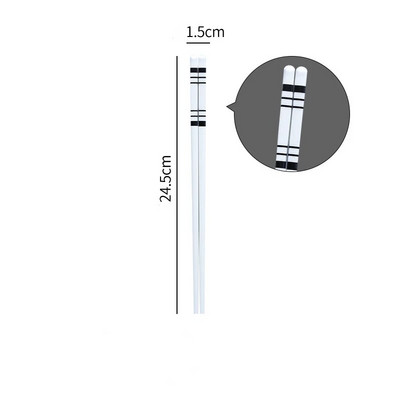 1 чифта Керамични пръчици на точки, устойчиви на висока температура, костен порцелан, дълго суши, домашни пръчици за суши