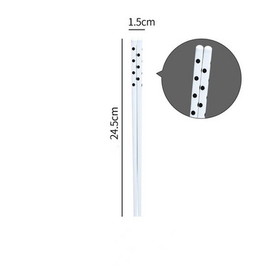 1 чифта Керамични пръчици на точки, устойчиви на висока температура, костен порцелан, дълго суши, домашни пръчици за суши