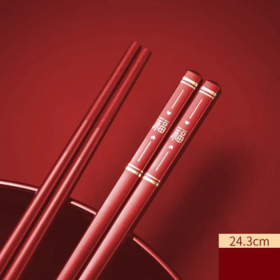 1 pora daugkartinio naudojimo japoniškų kiniškų lazdelių maistinių sušių lazdelių Daugkartinio naudojimo lazdelių rinkinys iš metalo lydinio stalo reikmenų Šeimos lazdelės