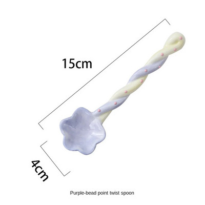 Macaron Flowers Kerámia kanál háztartási, hosszú nyelű kanál Aranyos étkészlet Konyhai Só Cukor Fűszeres Kanál Konyhai edények