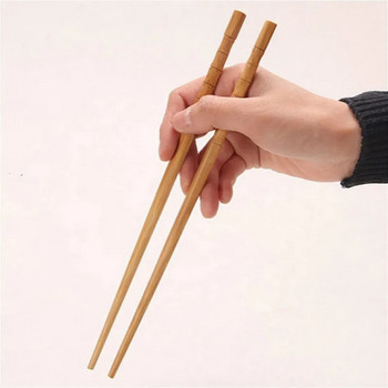Чисти ръчни пръчици от естествено бамбуково дърво Здравословни китайски карбонизирани пръчици за многократна употреба Hashi Sushi Food Stick Съдове