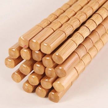 Чисти ръчни пръчици от естествено бамбуково дърво Здравословни китайски карбонизирани пръчици за многократна употреба Hashi Sushi Food Stick Съдове