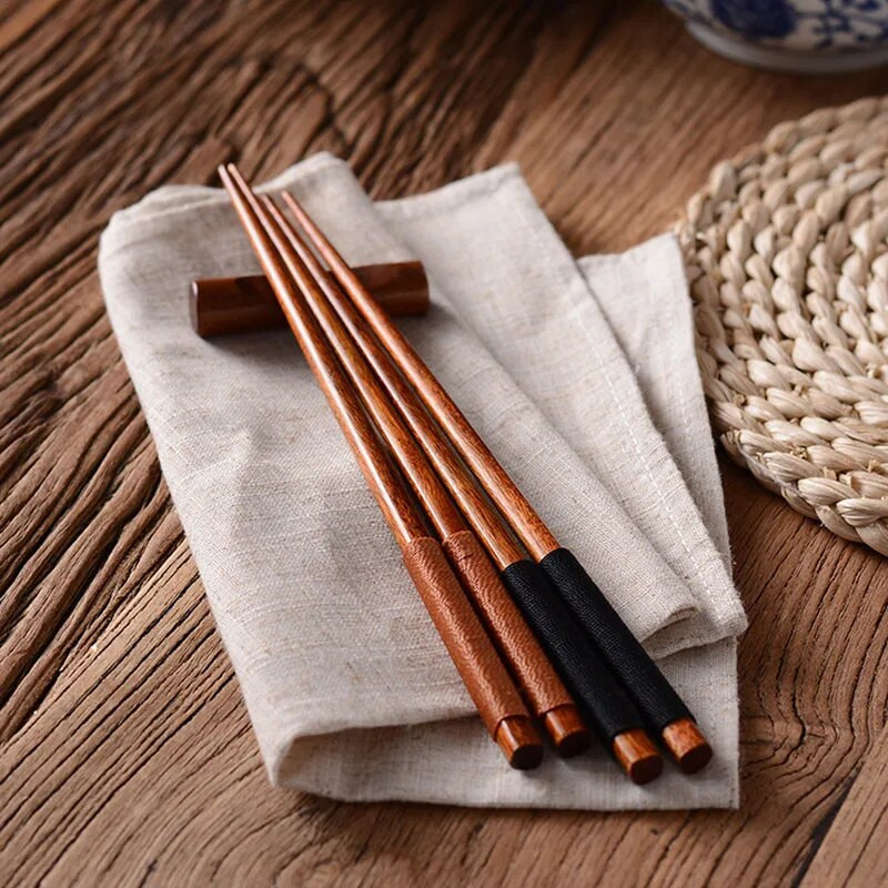 Japán fából készült pálcika környezetbarát natúr fa újrafelhasználható kínai koreai sushi pálcika készlet 22cm 2/5 pár