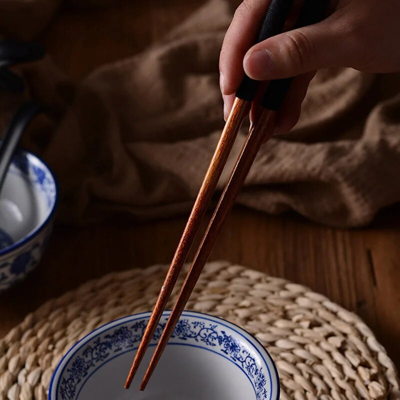 Japán fából készült pálcika környezetbarát natúr fa újrafelhasználható kínai koreai sushi pálcika készlet 22cm 2/5 pár