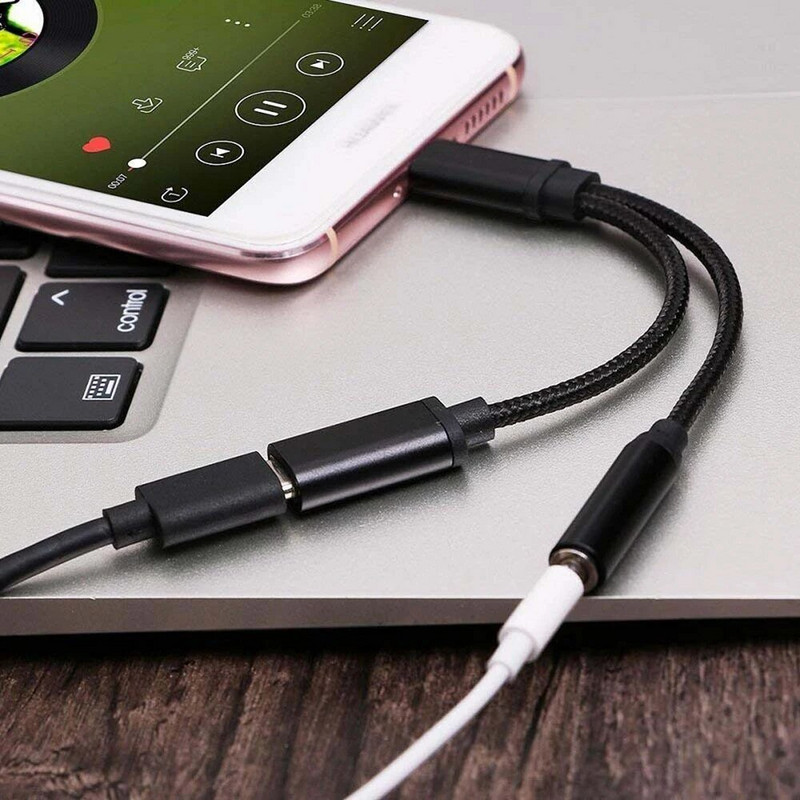 Adapter C na 3,5 mm priključak za slušalice kompatibilan s tipom C na pomoćni kabel za slušalice Digitalni audio pretvarač
